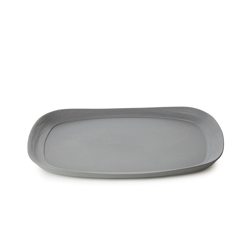 No.W MATT GREY RECYCLAY RECTANGULAR PLATE 33CM