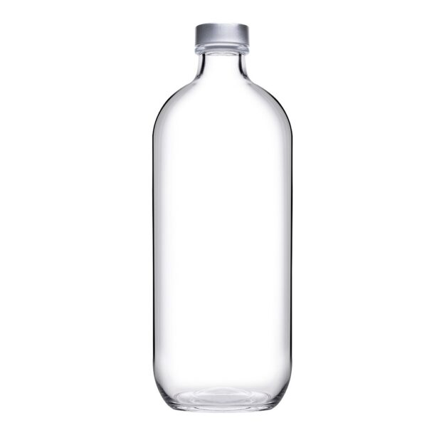 ICONIC BOTTLE W/ METAL LID 1100CC H: 25 D: 9,2 P/384 OB6/PR.BC.