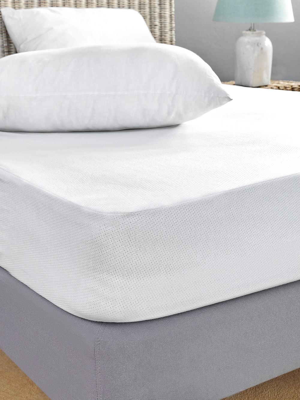 Κάλυμμα Μονό White Comfort 100x200+30 JACQUARD WATERPROOF