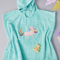 Poncho Kids Bath UNICORN MAGIC AQUA