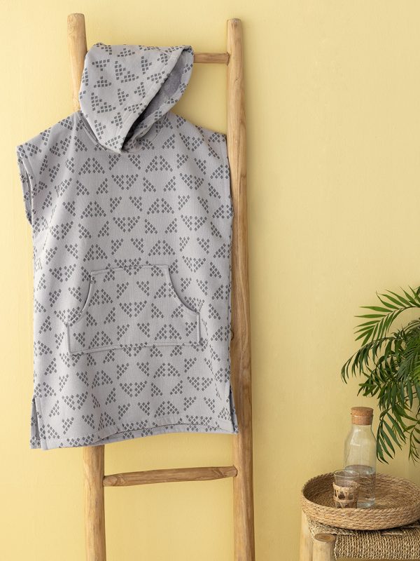 Poncho Θαλάσσης με κουκούλα TETRIS GREY Small - Medium