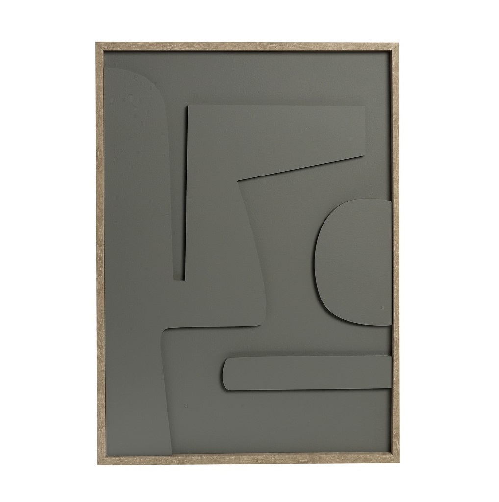 ΠΙΝΑΚΑΣ ΣΕ 3D ΚΑΜΒΑ ΓΚΡΙ PVC/MDF 70Χ50ΕΚ